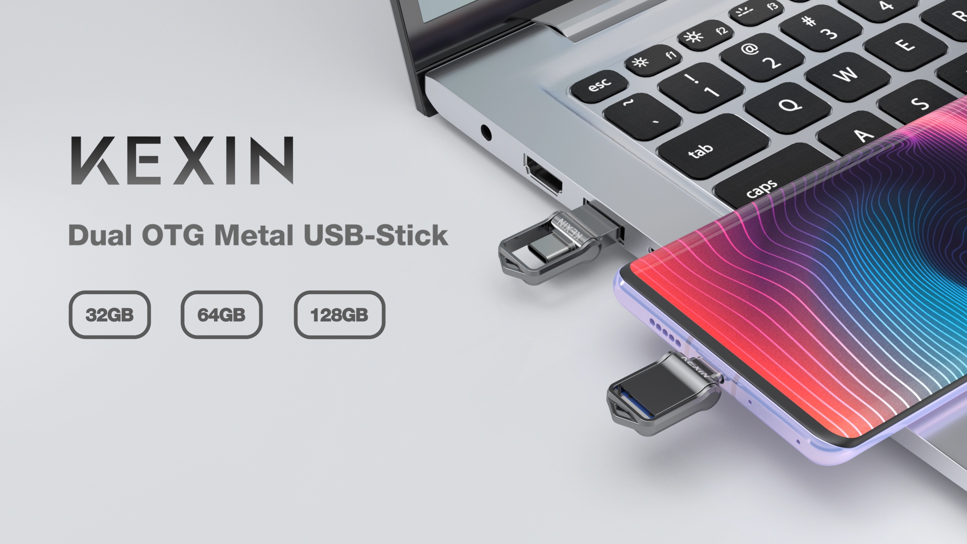 Amazon.com: KEXIN 128GB USB C Flash Drive USB 3.0 Metal Dual Drive